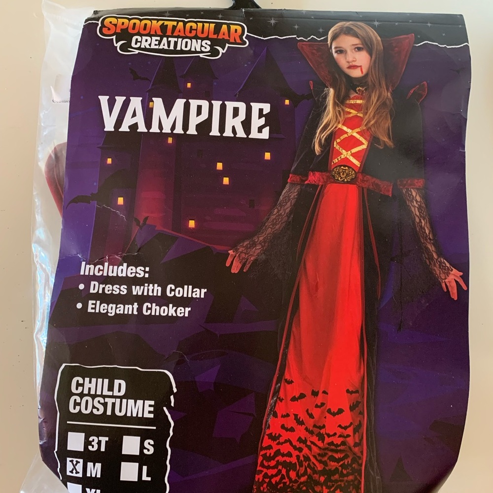 Girls vampire costume size medium
